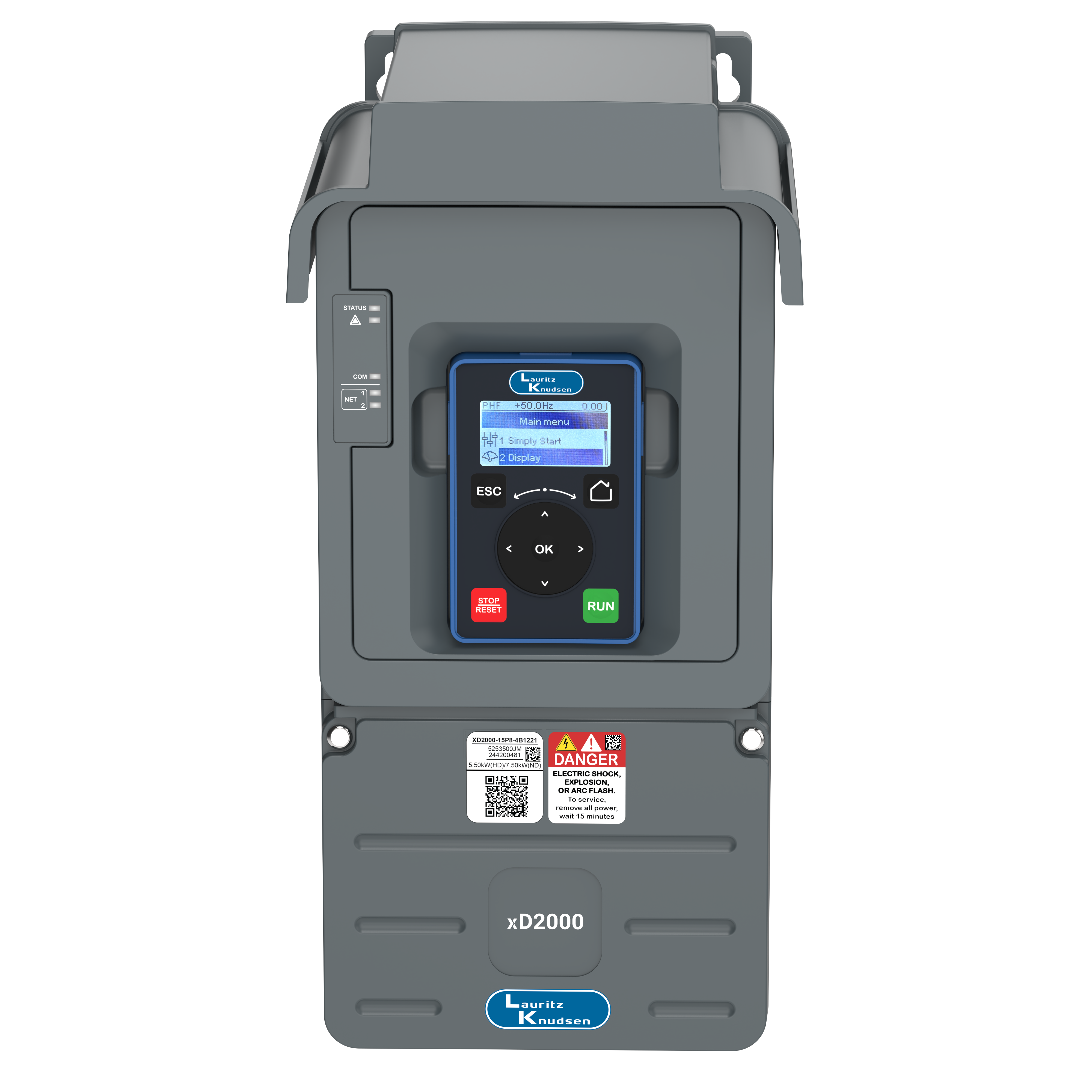 XD2000-07P2-4B1121 2.2kW/3kW 415V VFD — front view