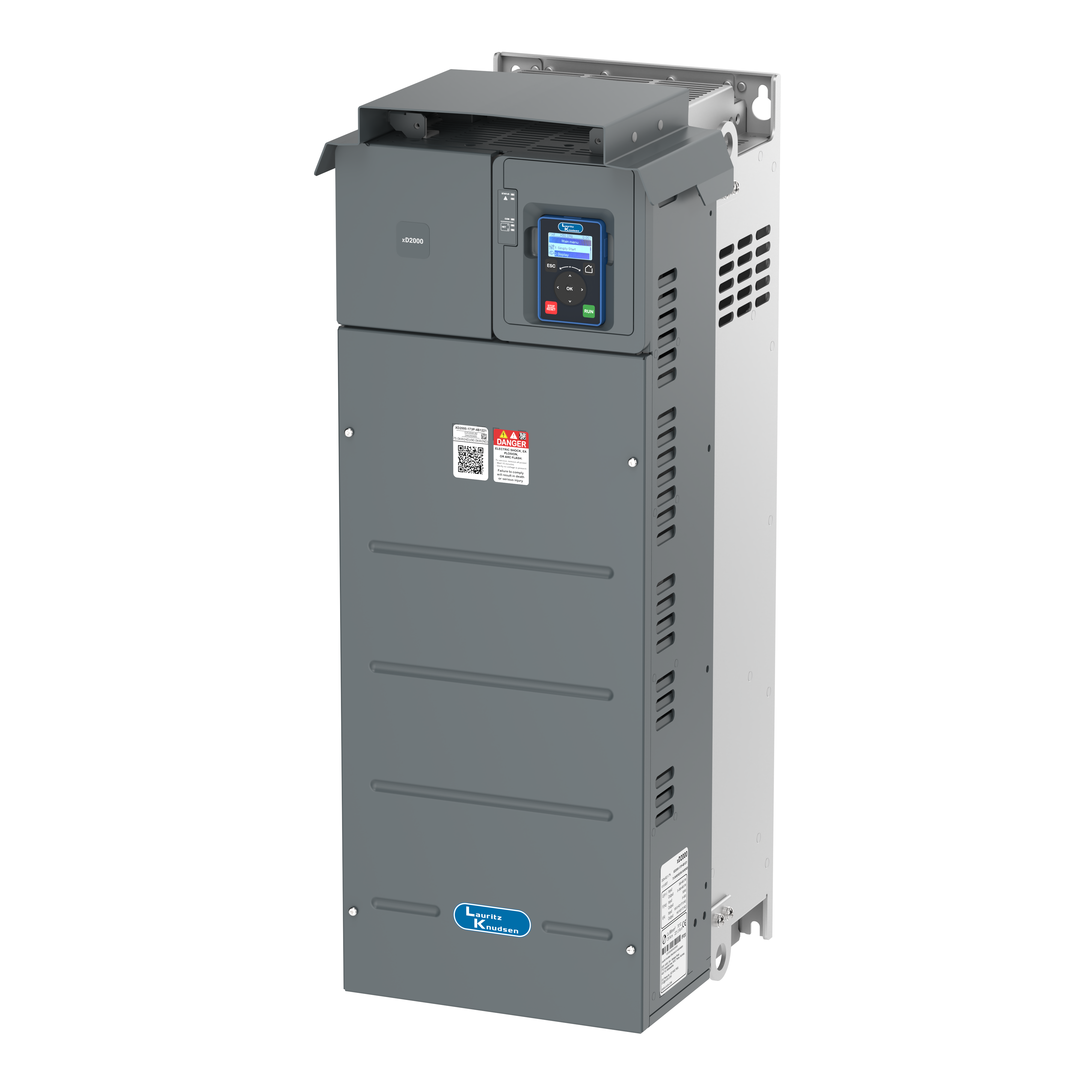 XD2000-120P-4B1221 45kW/55kW 415V VFD — side view