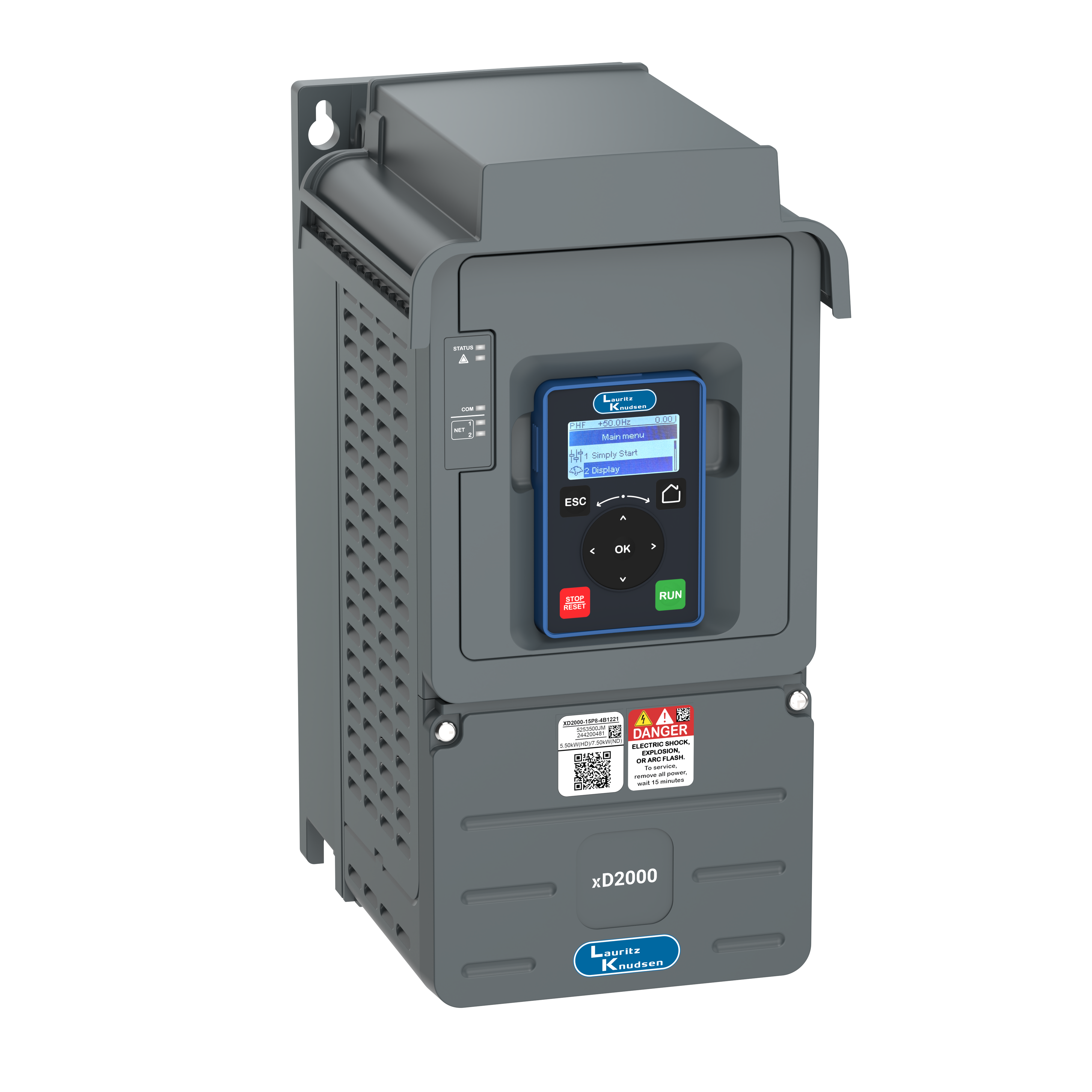 XD2000-07P2-4B1121 2.2kW/3kW 415V VFD — top view