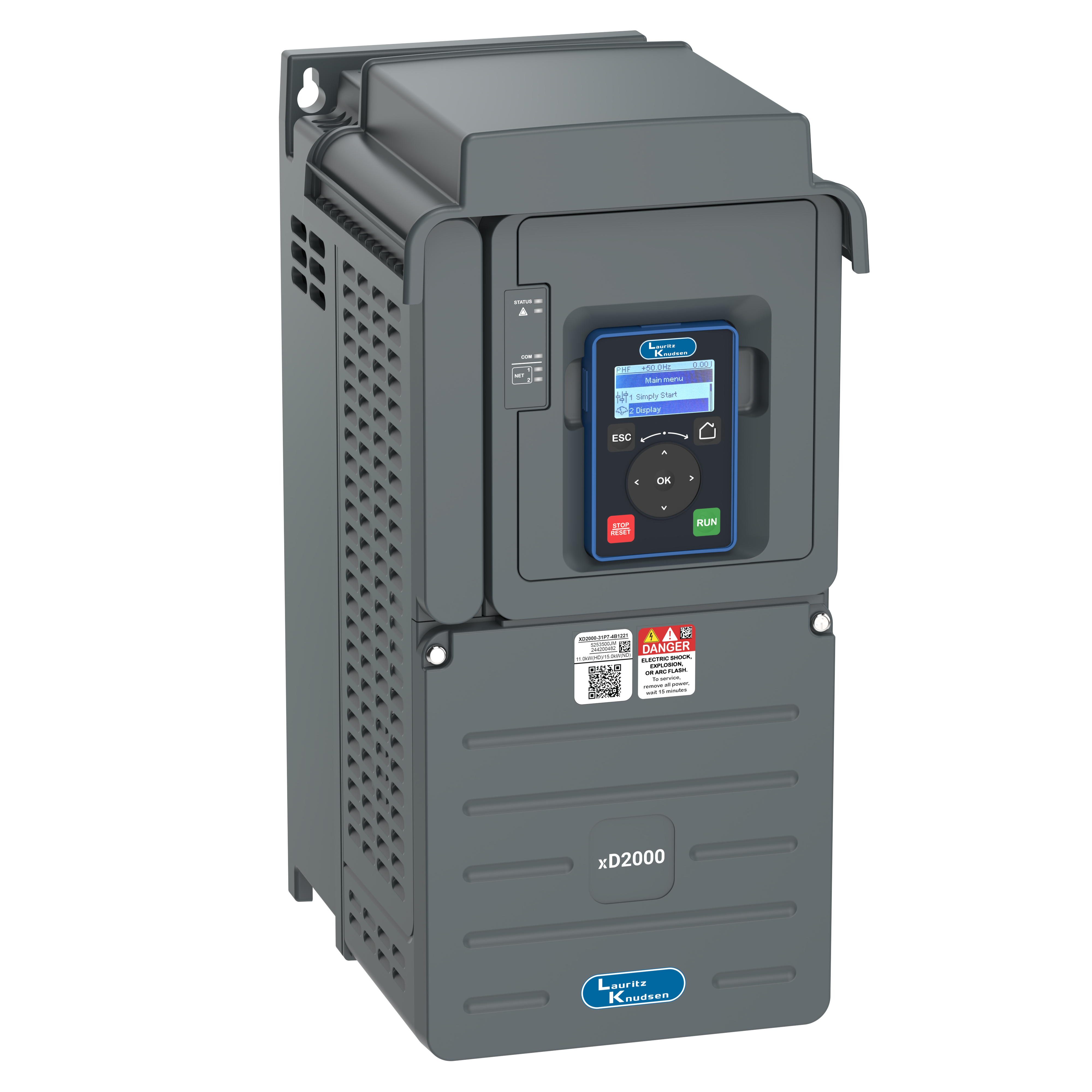 XD2000-23P5-4B1221 7.5kW/11kW 415V VFD — top view