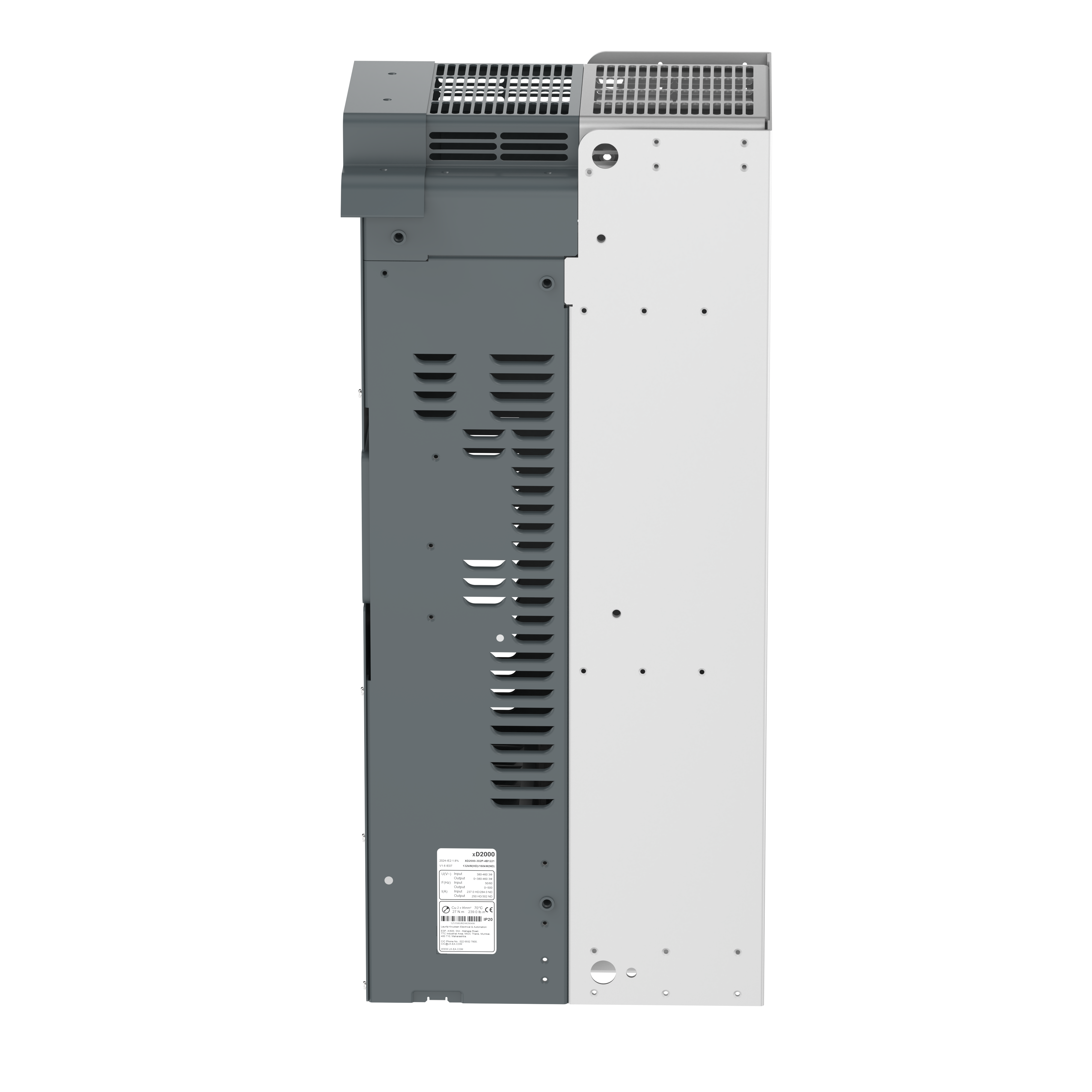 XD2000-250P-4B1221 110kW/132kW 415V VFD — bottom view
