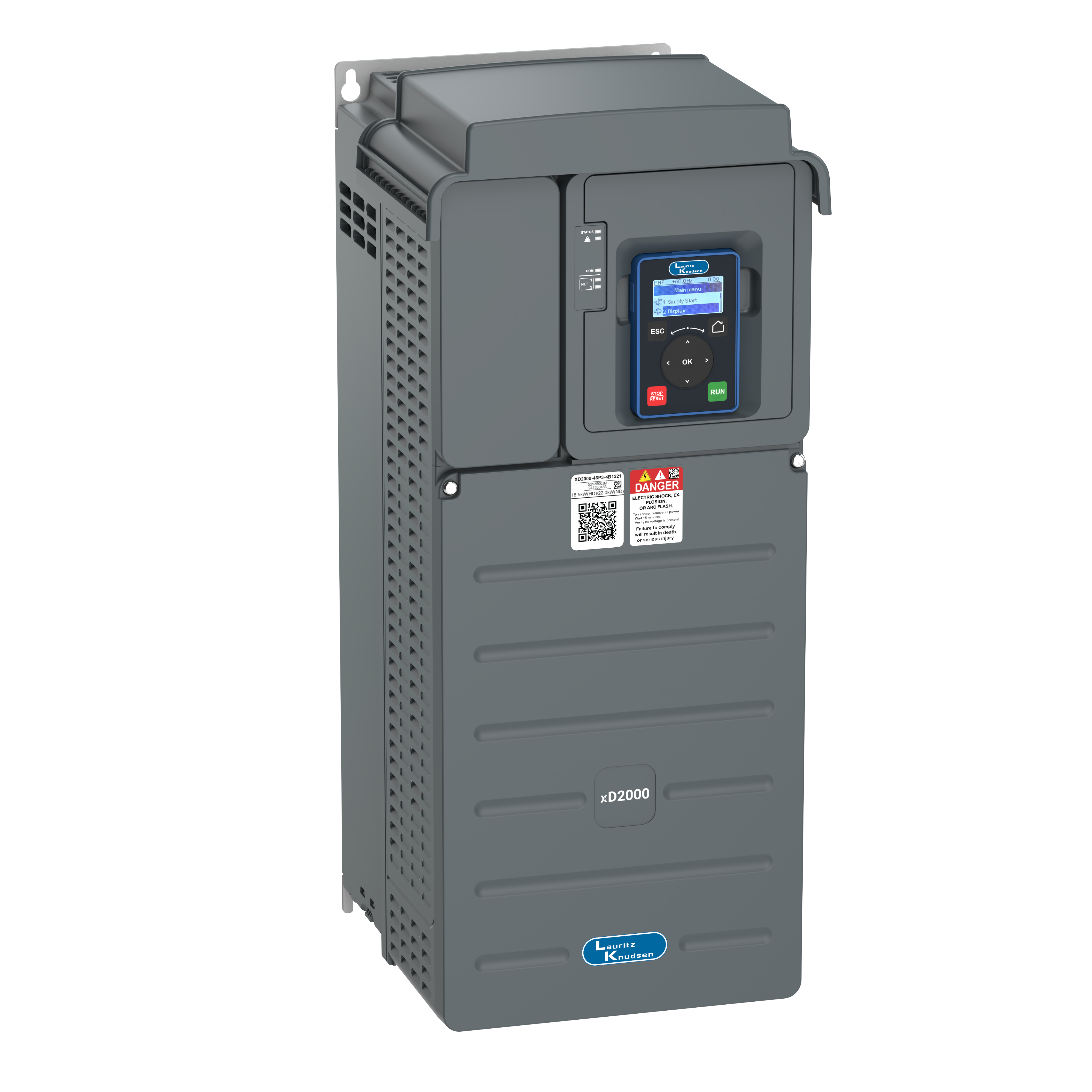 XD2000-39P2-4B1221 15kW/18.5kW 415V VFD — top view