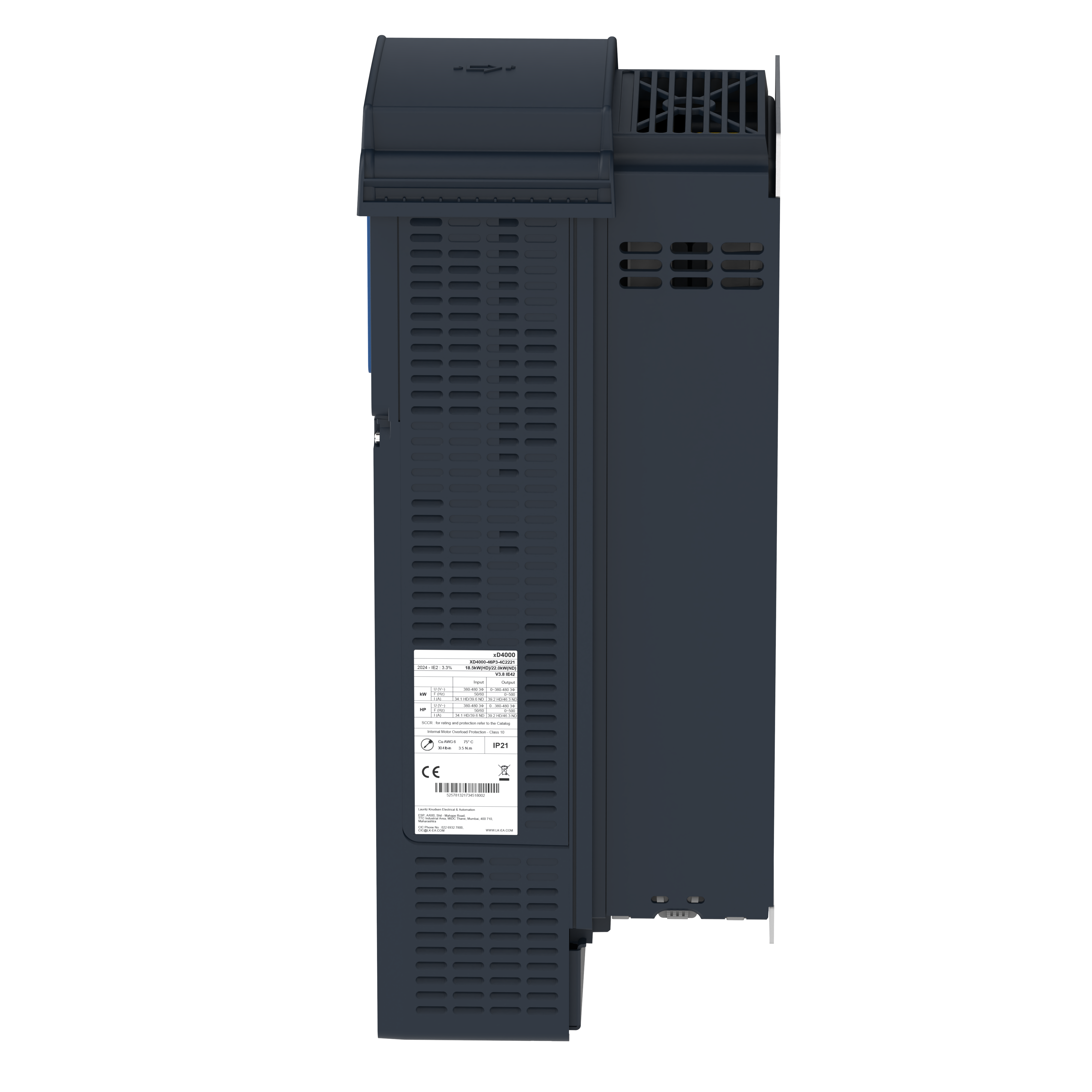 XD4000-31P7-4C2221 11kW(HD)/15kW(ND) 415V VFD — bottom view